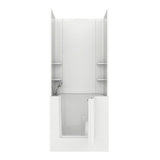 Rampart Nova Heated 5 ft. Walk-in Whirlpool Bathtub with Flat Easy Up Adhesive Wall Surround in White - Super Arbor