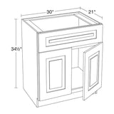 Home Decorators Collection Grayson 30 in. W x 21 in. D x 34.5 in. H Assembled Plywood Sink Base Bath Cabinet in Pearl Gray with Soft Close