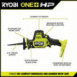 ONE+ HP 18V Brushless Cordless Compact 1/4 in. Impact Driver and One-Handed Recip Saw Kit with (2) Batteries, Charger - Super Arbor