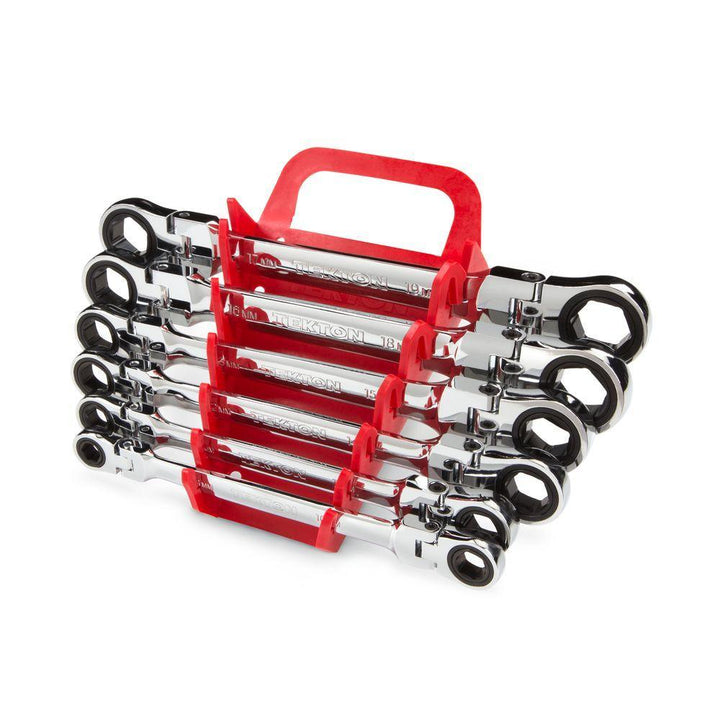 8-19 mm Flex-Head Ratcheting Box End Wrench Set (6-Piece) - Super Arbor