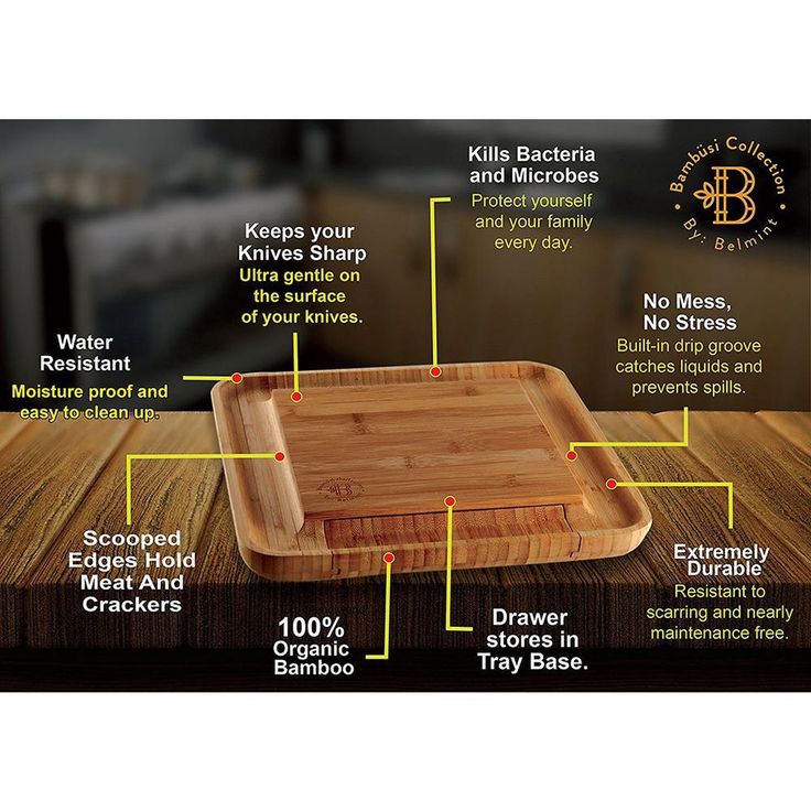 Bamboo Cheese Board and Cutlery Set with Slide Out Drawer