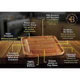Bamboo Cheese Board and Cutlery Set with Slide Out Drawer