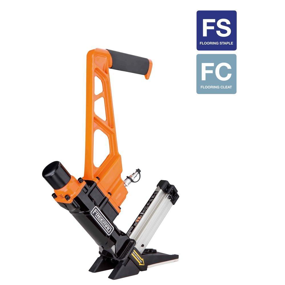 Pneumatic 3-in-1 15.5-Gauge and 16-Gauge 2 in. Flooring Nailer and Stapler with Quick Jam Release - Super Arbor
