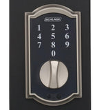 Camelot Satin Nickel Touch Electronic Door Lock Deadbolt and Georgian Knob - Super Arbor