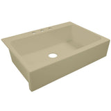 Josephine Quick-Fit Drop-in Farmhouse Fireclay 33.85 in. 3-Hole Single Bowl Kitchen Sink in Crisp White - Super Arbor