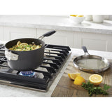 Select Space Saving 3.5 qt. Hard-Anodized Aluminum Nonstick Sauce Pan in Black with Glass Lid