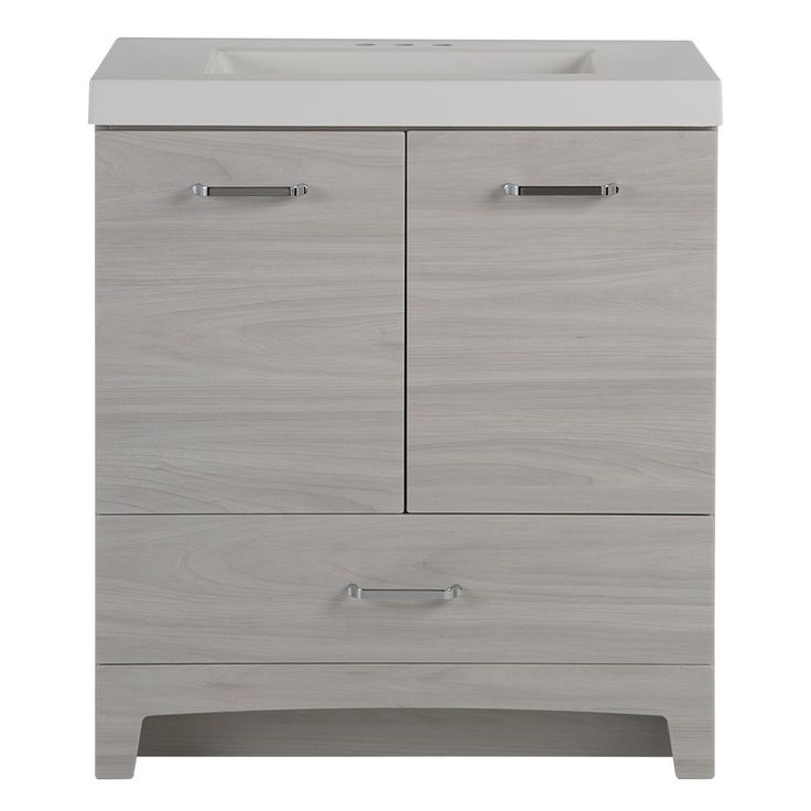 Stancliff 31 in. W x 19 in. D Bathroom Vanity in Elm Sky with Cultured Marble Vanity Top in White with White Sink