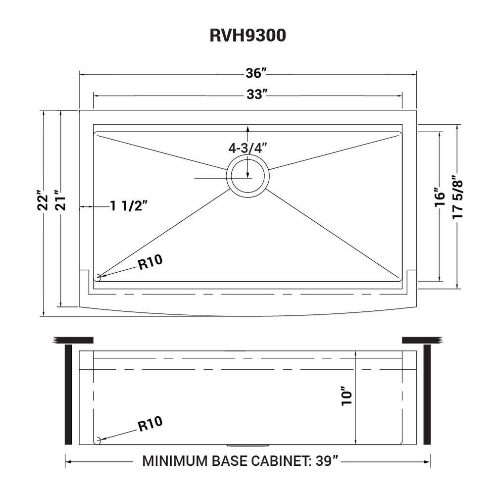 Apron-Front Stainless Steel 36 in. 16-Gauge Workstation Single Bowl Farmhouse Kitchen Sink - Super Arbor