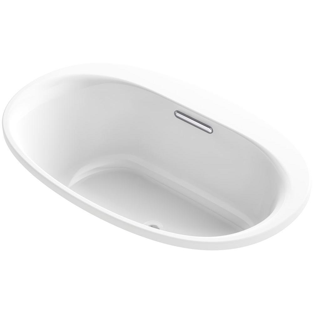 Underscore 5 ft. Center Drain Soaking Tub in White - Super Arbor