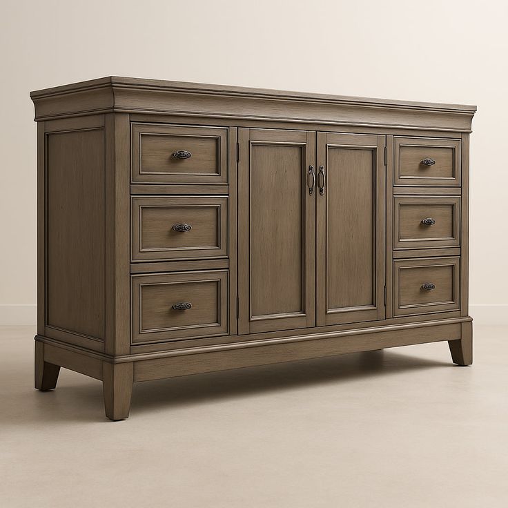 Home Decorators Collection Naples 60-Inch Distressed Grey Bathroom Vanity Cabinet