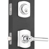 Greenwich Bright Chrome Single Cylinder Deadbolt with Broadway Entry Door Lever Combo Pack - Super Arbor