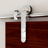 96 in. Stainless Steel Strap Rolling Door Hardware Kit for Wood or Glass Door - Super Arbor