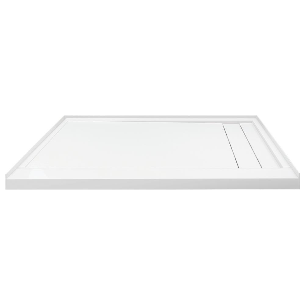 Linear 30 in. x 60 in. Single Threshold Shower Base with a Right Drain in Grey - Super Arbor