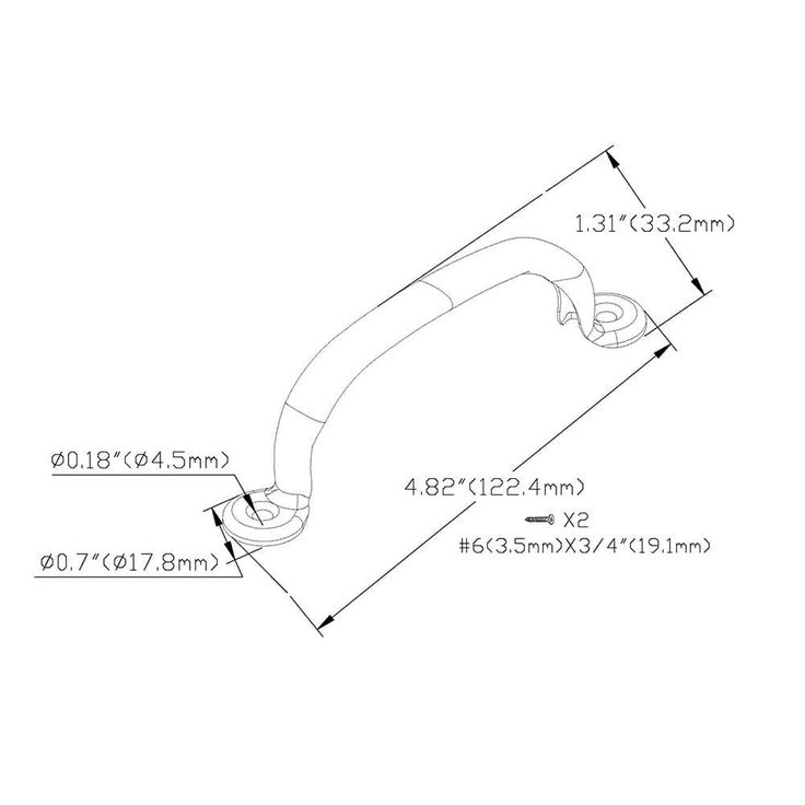 4-7/8 in. Black Light Duty Door Pull