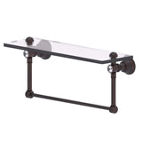 Carolina Crystal Collection 16 in. Glass Shelf with Integrated Towel Bar in Polished Brass - Super Arbor