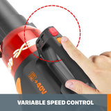 Worx POWER SHARE 40-Volt 430 CFM 90 MPH Leaf Blower with Brushless Motor