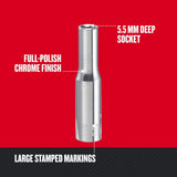 Craftsman 5.5 mm Metric Deep Socket, 1/4 in. Drive, 6 Point