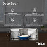 Verse Drop-in Stainless Steel 33 in. 4-Hole Single Bowl Kitchen Sink
