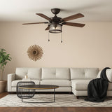 Home Decorators Collection Shanahan 52-inch LED Indoor/Outdoor Bronze Ceiling Fan with Light Kit