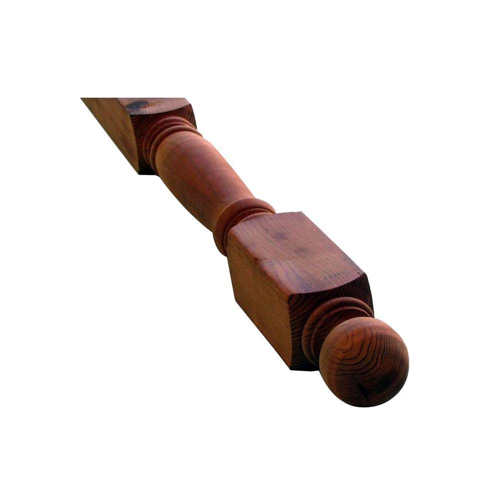 4 in. x 4 in. x 4 ft. Redwood Turned Deck and Fence Post - Super Arbor
