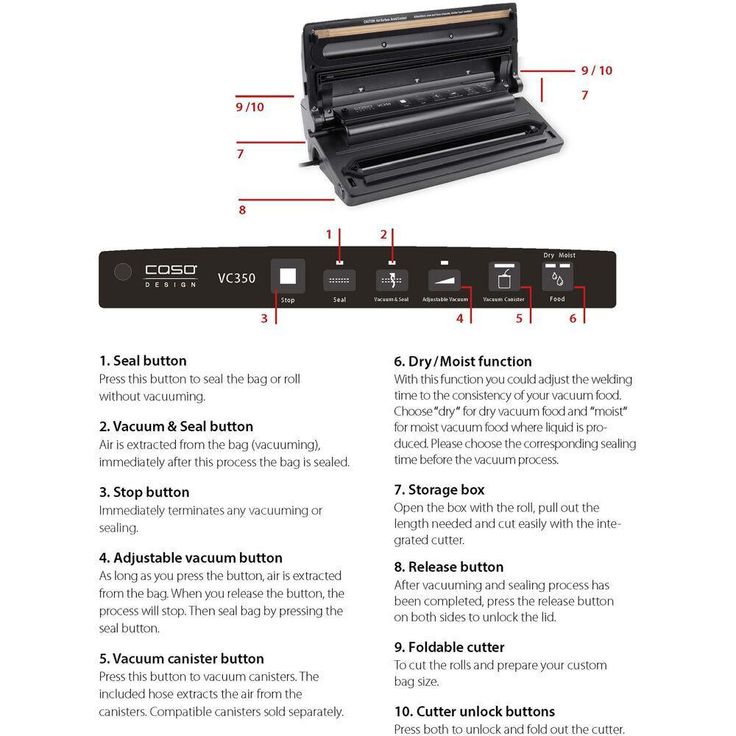 VC 350 Food Vacuum Sealer All-in-1 System