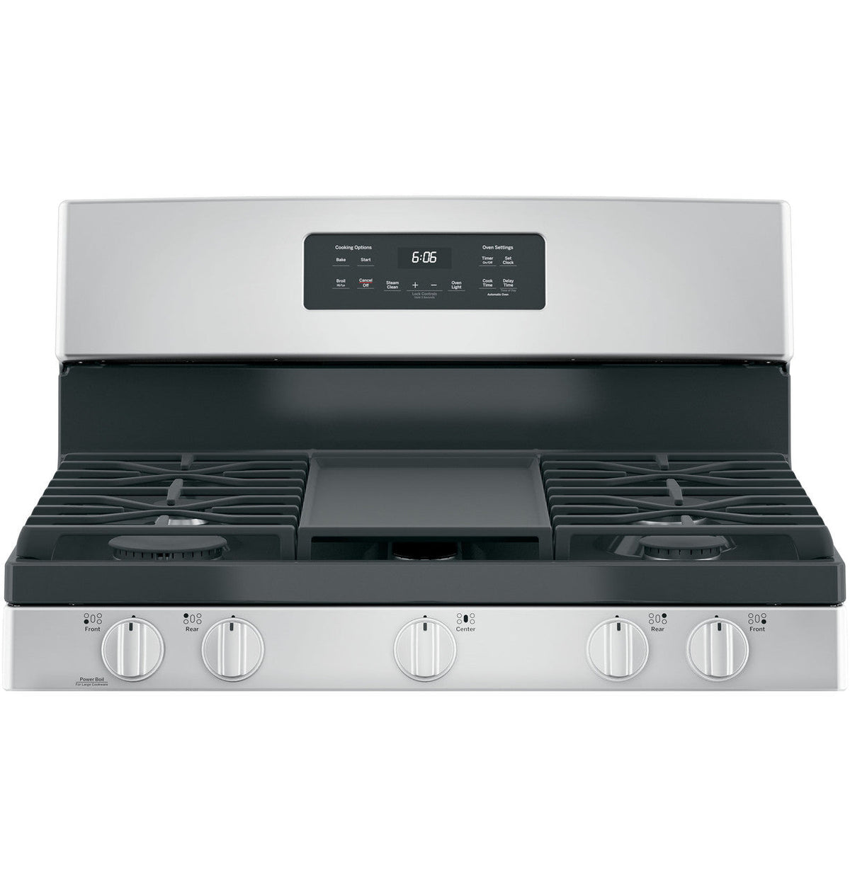 GE 30-in 5-Burner 5.0-cu ft Freestanding Gas Range, Stainless Steel (JGBS66REKSS)