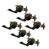 Stratford Satin Nickel Passage Hall/Closet Door Lever with Universal 6-Way Latch (6-Pack) - Super Arbor