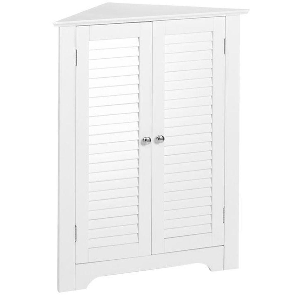Ellsworth 18 in. L x 31-1/4 in. H x 25-1/2 in. H Freestanding MDF 3-Shelf Corner Cabinet in Espresso - Super Arbor