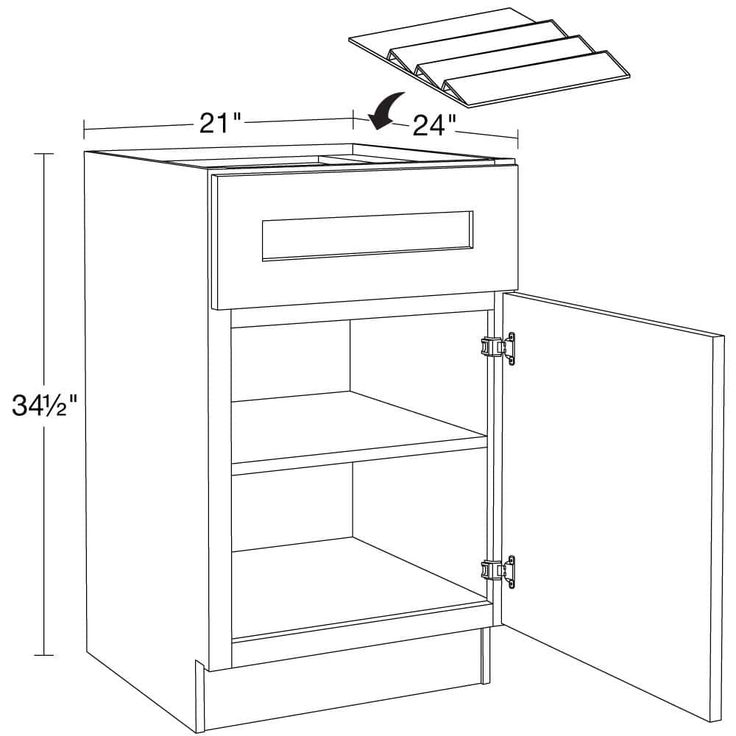 Home Decorators Collection Newport 21 in. W x 24 in. D x 34.5 in. H Assembled Plywood Base Kitchen Cabinet in Pacific White with Spice Soft Cls RH