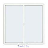 JELD-WEN FiniShield V-4500 59-1/2-in x 59-1/2-in x 3-in Jamb Left-operable Vinyl Black Sliding Window Full Screen Included