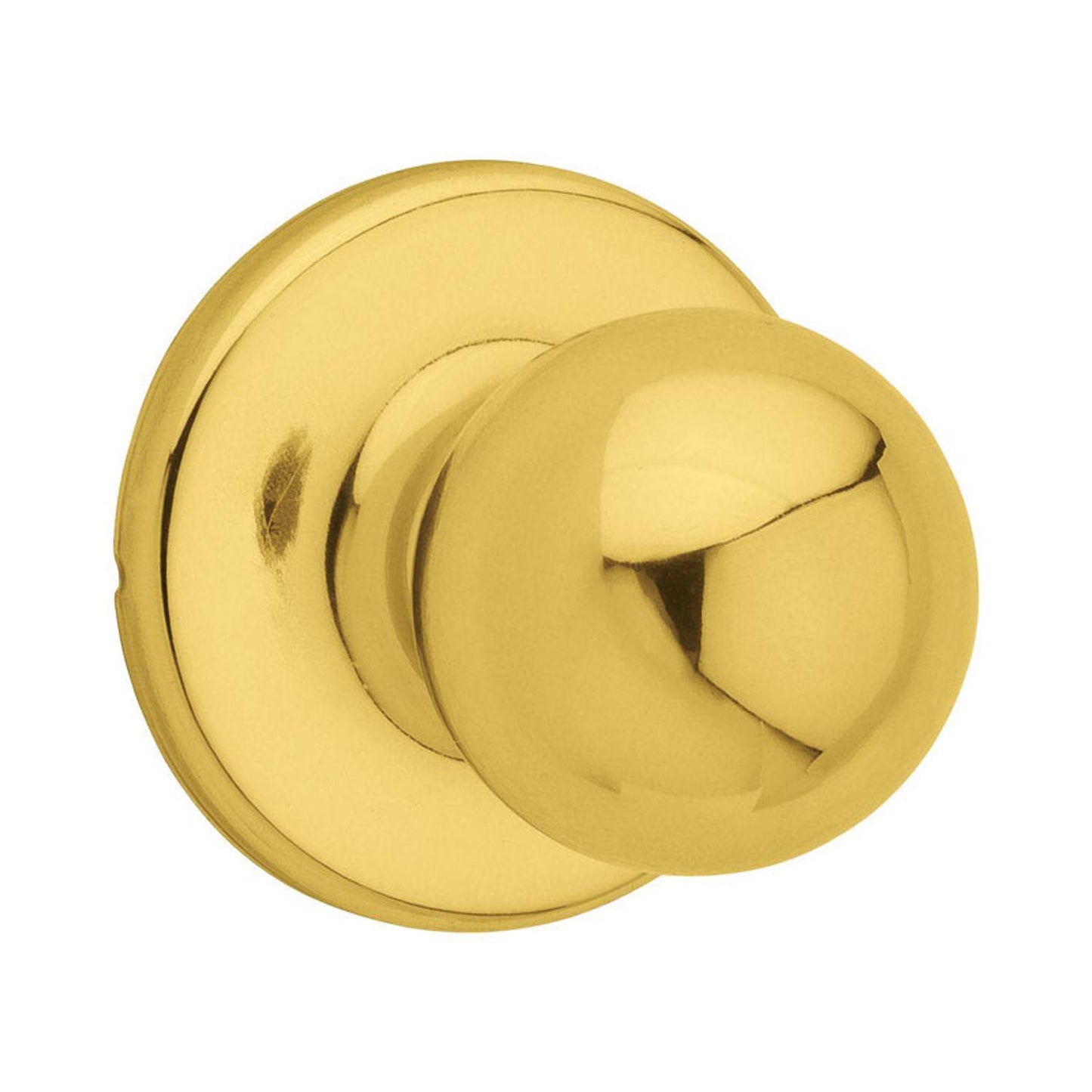 Kwikset Polo Polished Brass Passage Door Knob, Right or Left Handed