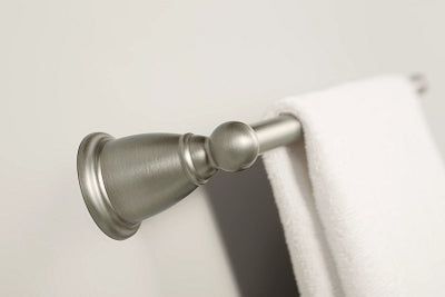 Moen Brantford 18-in Brushed Nickel Wall Mount Single Towel Bar