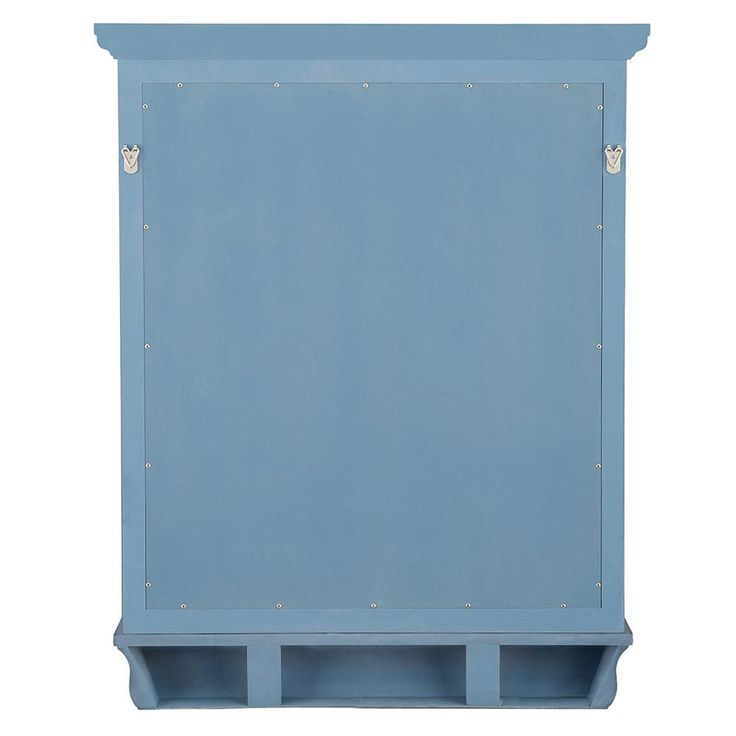 29.00 in. W x 36.00 in. H Framed Rectangular Beveled Edge Bathroom Vanity Mirror in Harbor Blue