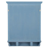 29.00 in. W x 36.00 in. H Framed Rectangular Beveled Edge Bathroom Vanity Mirror in Harbor Blue