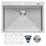 30 x 22 in. Drop-In Tight Radius Topmount 16-Gauge Stainless Steel Kitchen Sink Single Bowl