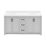 Style Selections Lowry 61-in Light Gray Double Sink Bathroom Vanity with White Acrylic Top