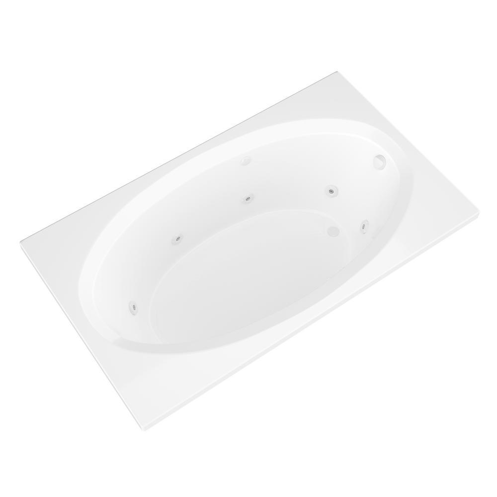 Imperial 7 ft. Rectangular Drop-in Whirlpool Bathtub in White - Super Arbor