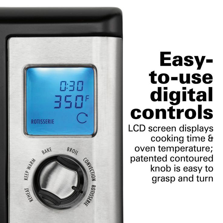 1500 W 6-Slice Stainless Steel Digital Countertop Oven with Convection and Rotisserie