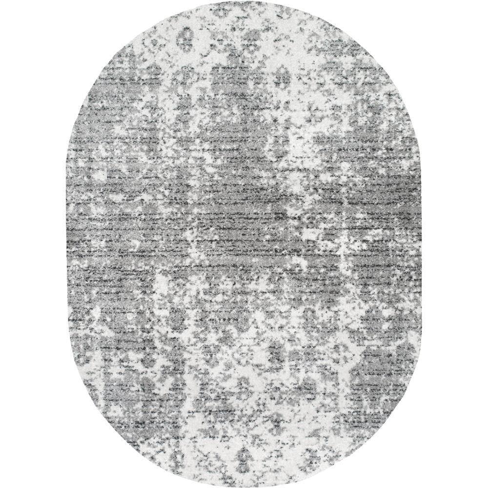 Deedra Misty Contemporary Gray 8 ft. x 10 ft. Area Rug - Super Arbor