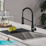 Kraus Bolden Matte Black 1-Handle Deck-Mount Pull-Down Handle Kitchen Faucet