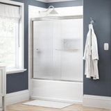 Simplicity 60 in. x 58-1/8 in. Semi-Frameless Traditional Sliding Bathtub Door in Chrome with Clear Glass - Super Arbor