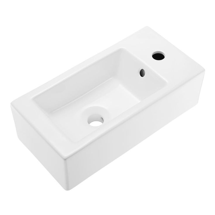 Swiss Madison Voltaire 19.5 in. x 10 in. Rectangular Ceramic Wall Hung Vessel Sink with Right Side Faucet Mount in White