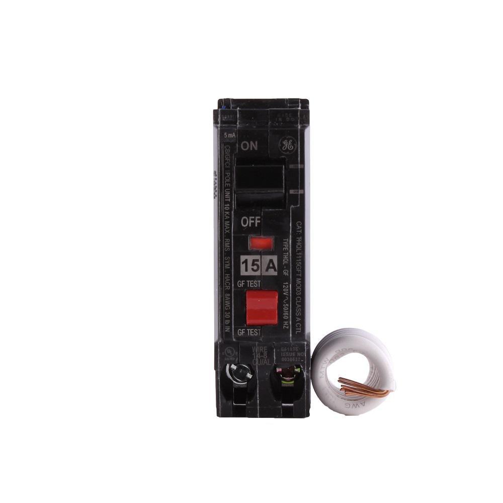 15 Amp Single Pole Ground Fault Breaker with Self-Test - Super Arbor