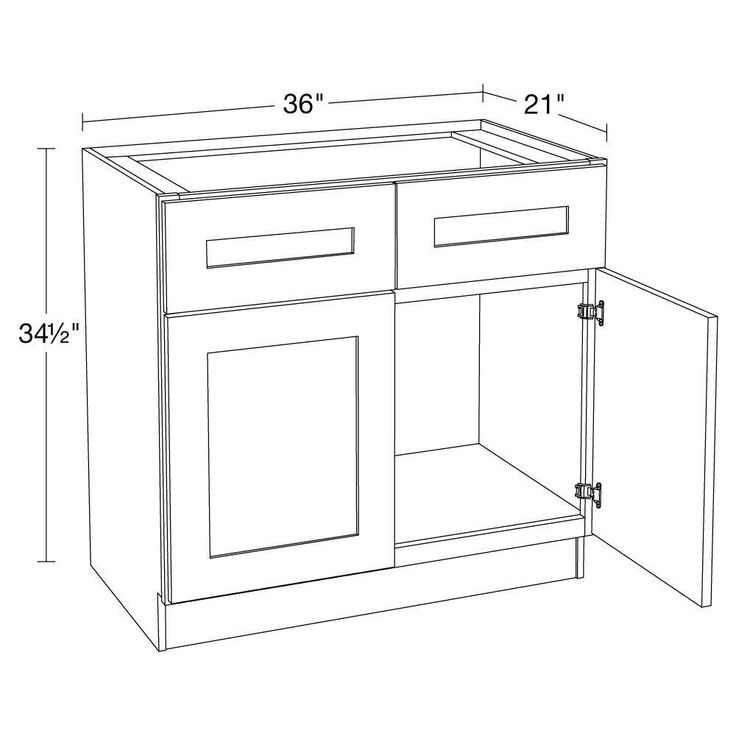 Home Decorators Collection Newport 36 in. W x 21 in. D x 34.5 in. H Assembled Plywood Sink Base Bath Cabinet in Deep Onyx with Soft Close