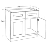 Home Decorators Collection Newport 36 in. W x 21 in. D x 34.5 in. H Assembled Plywood Sink Base Bath Cabinet in Deep Onyx with Soft Close
