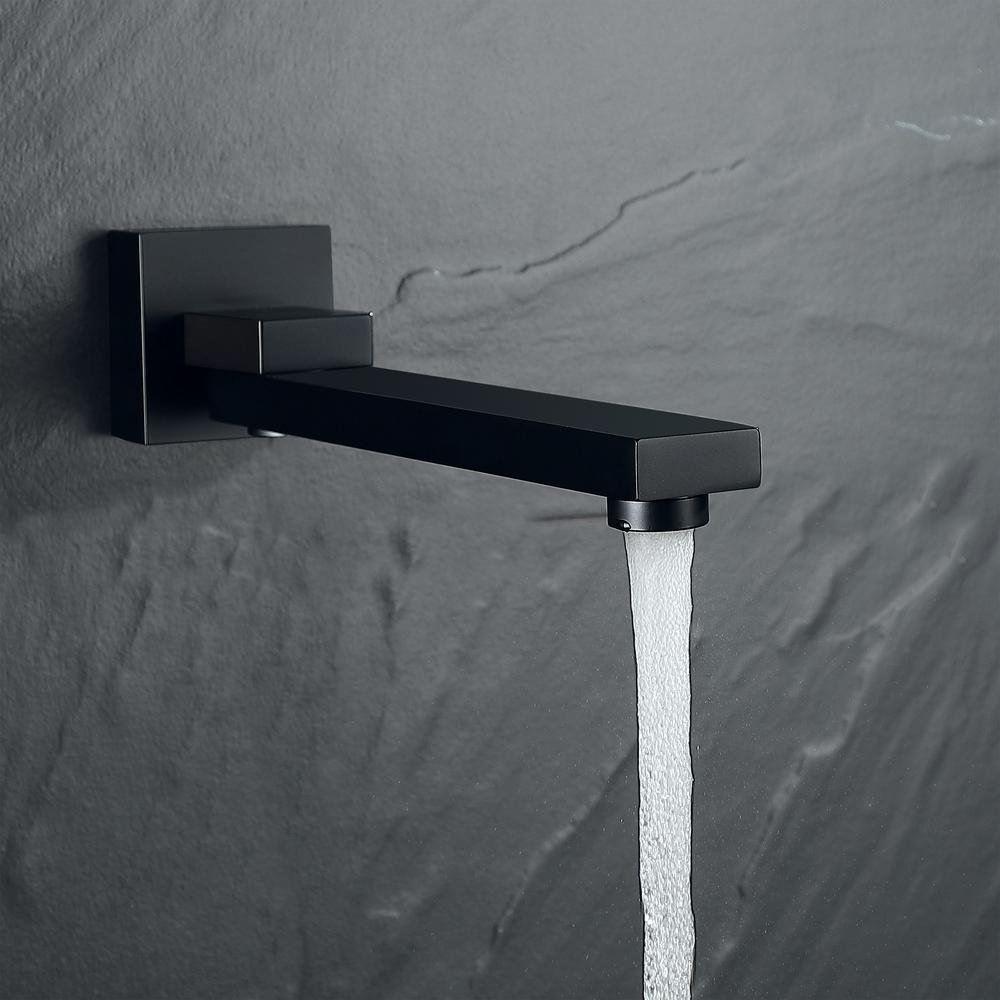 1-Spray Patterns with 2.5 GPM 10 in. 3-Way Wall Mount Rain Dual Shower Heads with Tub Shower Faucet in Matte Black - Super Arbor