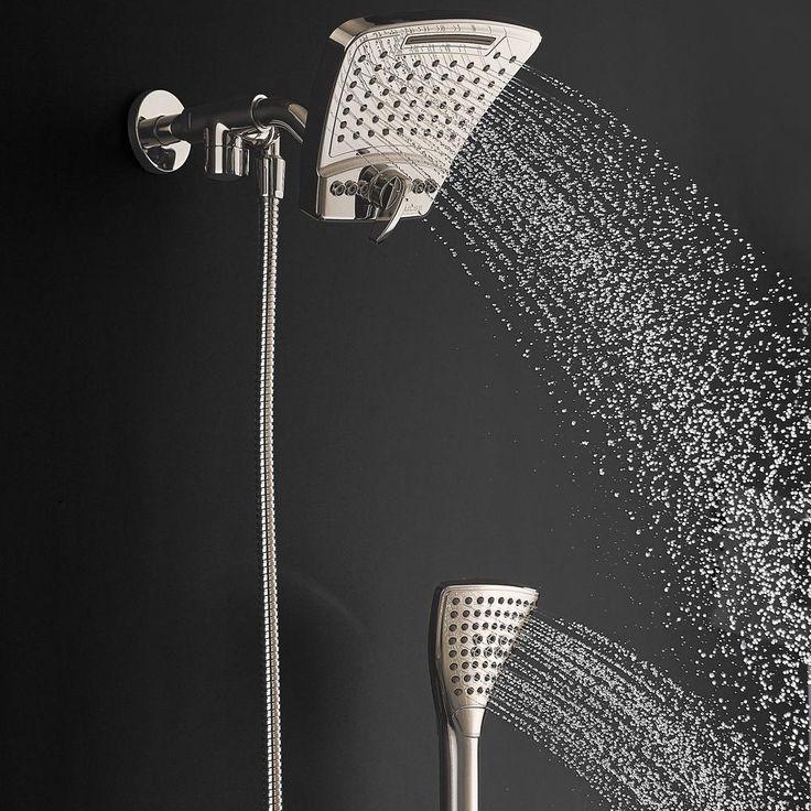 6-spray 8 in. High Pressure Dual Shower Head and Handheld Shower Head with Body spray in Brushed-Nickel