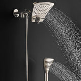 6-spray 8 in. High Pressure Dual Shower Head and Handheld Shower Head with Body spray in Brushed-Nickel