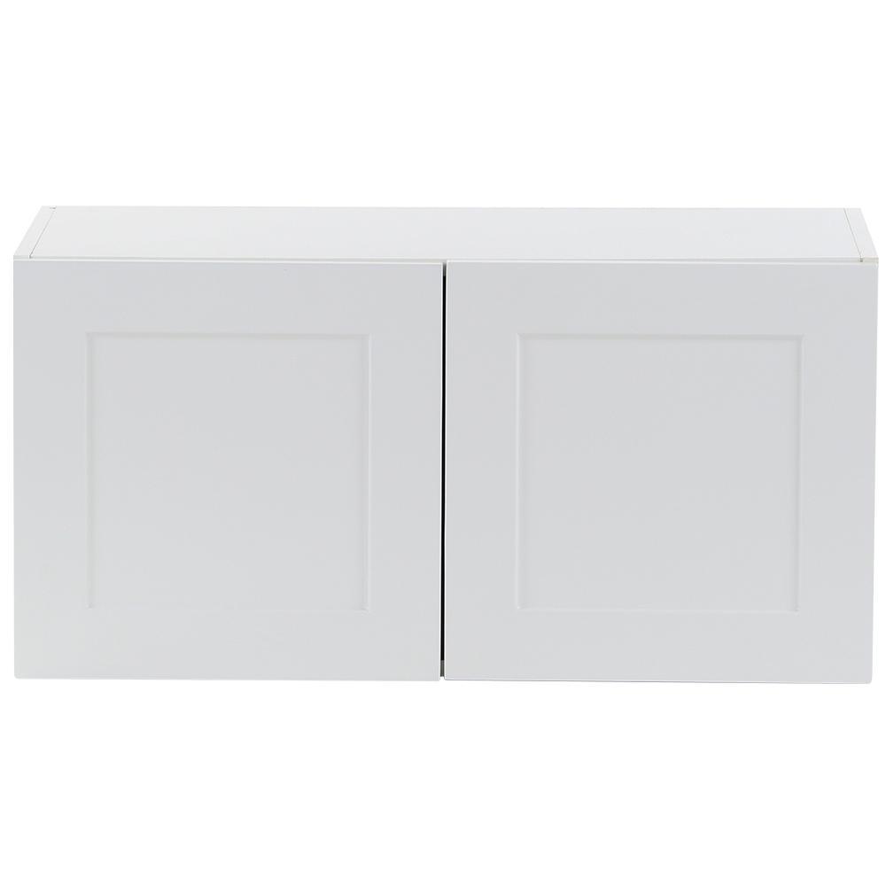 Cambridge Shaker Assembled 27x30x12 in. All Plywood Wall Cabinet with 2 Soft Close Doors in White - Super Arbor