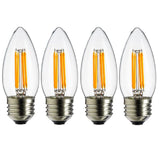 Sunlite 40-Watt Equivalent B11 Vintage Filament Chandelier LED Light Bulb in Warm White, 2700K (4-Pack)